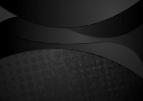 Abstract black waves elegant background