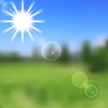Sunny vector nature abstract background. Gradient mesh