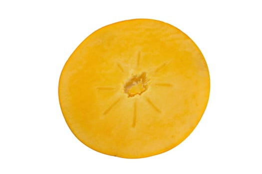 persimmon fruit isolated on white background, (clipping work path included).