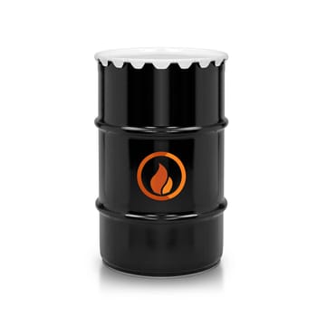 Oil and Petroleum Barrel on white isolated background.  (with clipping work path)