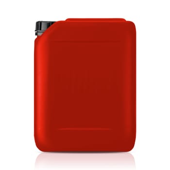 Red plastic gallon, jerry can  isolated on a white background.  (with clipping work path)