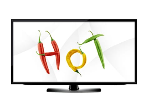 LCD tv screen and hot offer conceptual image .  (with clipping work path)