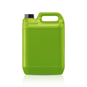 Green plastic gallon, jerry can  isolated on a white background.  (with clipping work path)