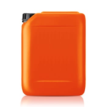 Orange plastic gallon, jerry can  isolated on a white background.  (with clipping work path)
