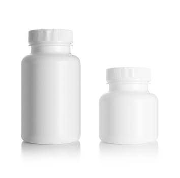 Blank medicine bottle isolated on white background, (clipping work path included).