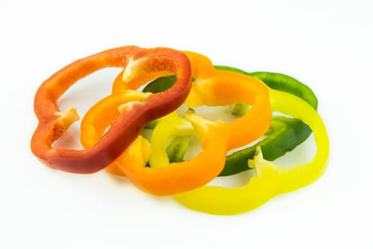 slices of colorful sweet bell pepper.