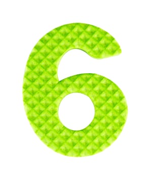 Number six, Alphabet isolated on white background , with clipping path.
