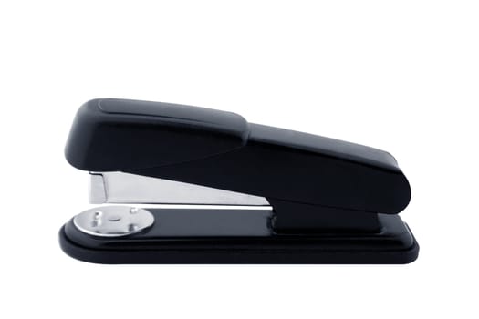 Black professional stapler isolated on white background