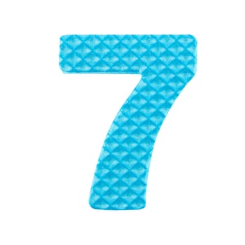 Number seven, Alphabet isolated on white background , with clipping path.