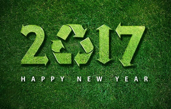 Happy new year 2017, with ecology concept for 2017 year.
