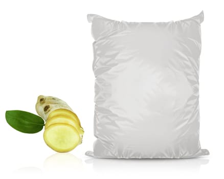 White Blank Foil Food Bag Packaging For Pepper, Spices, Sachet, Chips. Plastic Pack Template Ready For Your Design. (with clipping work path)