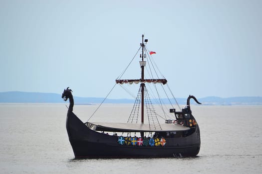 Excursion boat on the Polish Baltic Sea coast