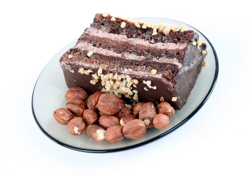 Almond cake with chocolate stuffing