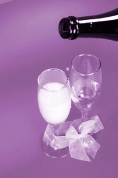 New year party with champagne glasses