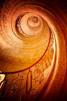 Very old spiral stairway case