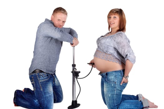 Baby belly is pumped up