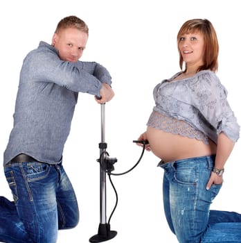 Baby belly is pumped up