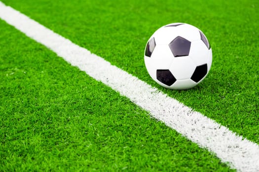 Soccer ball on soccer field
