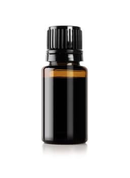 Medicine bottle of brown glass or Plastic isolated on white background, (clipping work path included).