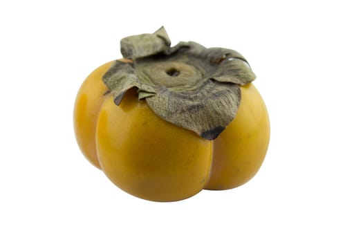 persimmon fruit isolated on white background, (clipping work path included).
