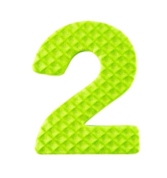 Number 2 , Alphabet isolated on white background , with clipping path.