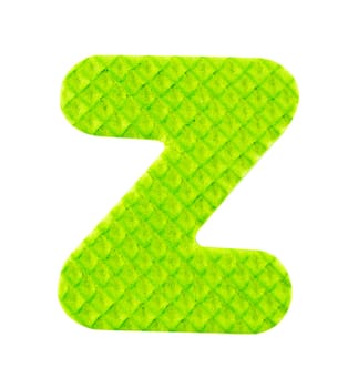 Z letter, Alphabet isolated on white background , with clipping path.