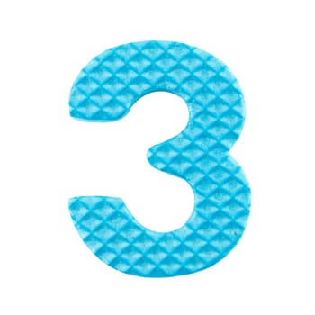 Number three, Alphabet isolated on white background , with clipping path.