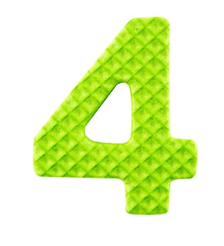 Number four, Alphabet isolated on white background , with clipping path.