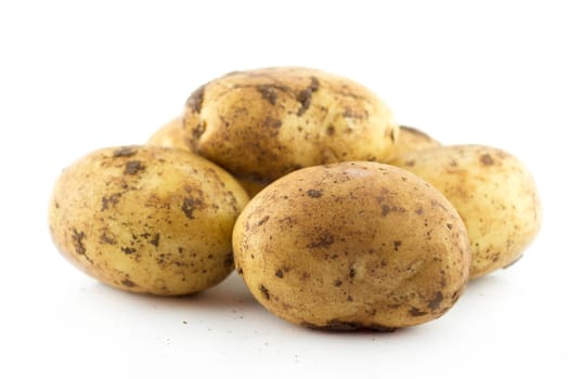 potatoes on the white background