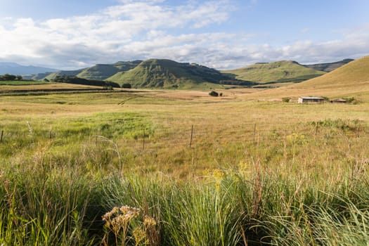 Rugged scenic wilderness mountains in summer colors of nature to explore