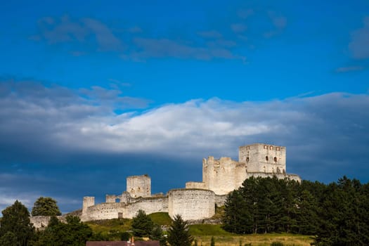 Czech Republic - Summer Landscape with Medieval Stone Castle Ruins Rabi