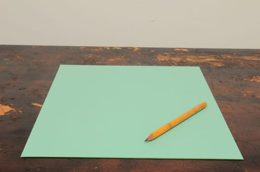 Exam Concept Picture Paper Sheet on a Wooden Table
