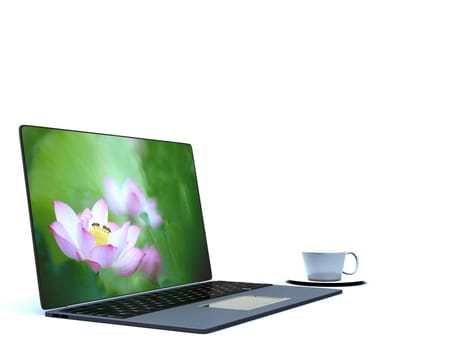 cup of coffee on a laptop