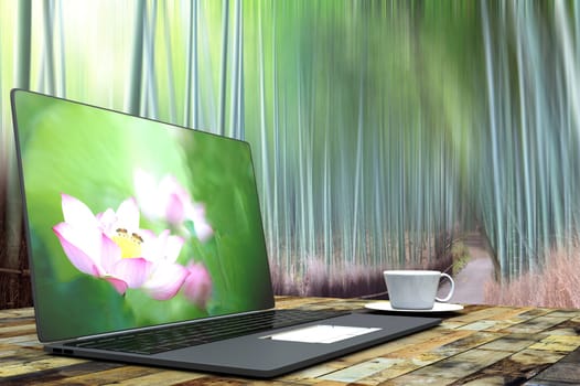 cup of coffee on a laptop