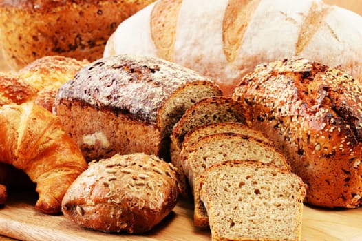 Composition with bread and rolls. Baking products.