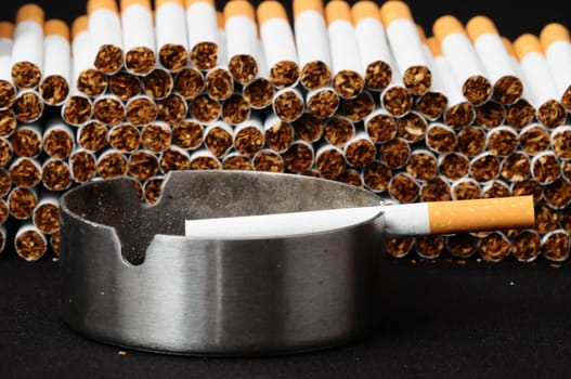 Close-up of Tobacco Cigarettes Background or texture