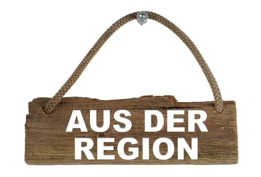 Insulated wooden board with rope for hanging: From the region