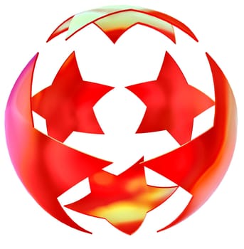 tastefully arranged metallic stars on white background as glory symbol