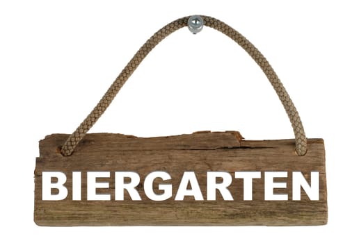 Insulated wooden board with rope for hanging: beer garden