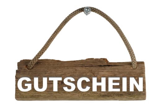 Insulated wooden board with rope for hanging: voucher