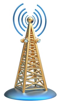 Powerful digital transmitter for TV, mobile and multimedia broadcast sends information signals from high tower