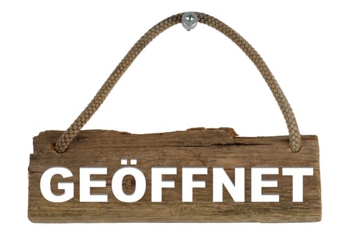 Insulated wooden board with rope for hanging: Open