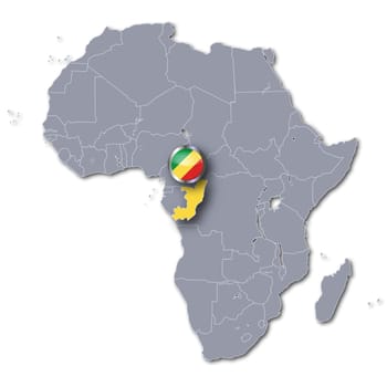 Map of Africa with Republic of Congo