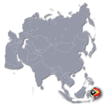 Asia map with East Timor