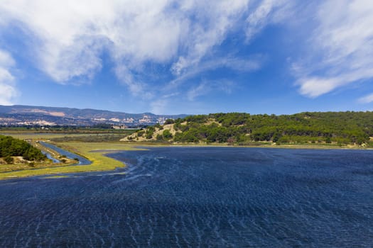 Landscape around the village of Gruissan in France
