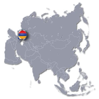 Asia map with Armenia