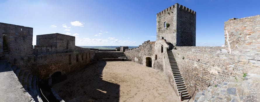 Alentejo Town of Monsaraz castle inner space (used as a traditional bullfighting arena). Located on the right margin of the Guadiana River in Portuguese Alentejo region, near Alqueiva damm and the border with Spain.