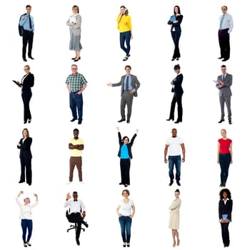 Collage of people from various continents. Mostly business and fashion concept.