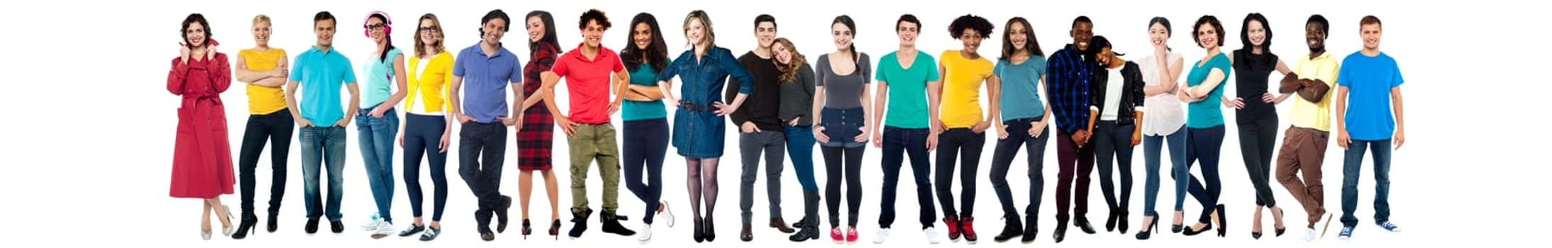 Full length portrait of people in a collage