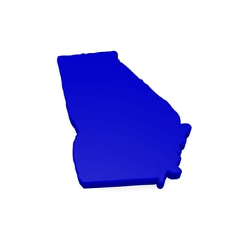 3d map of Georgia on a white background